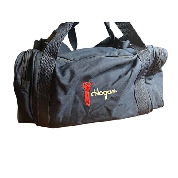 Vintage Ben Hogan Golf Duffle Bag Blue Red White Pockets Shoulder Strap Handles - Picture 1 of 9